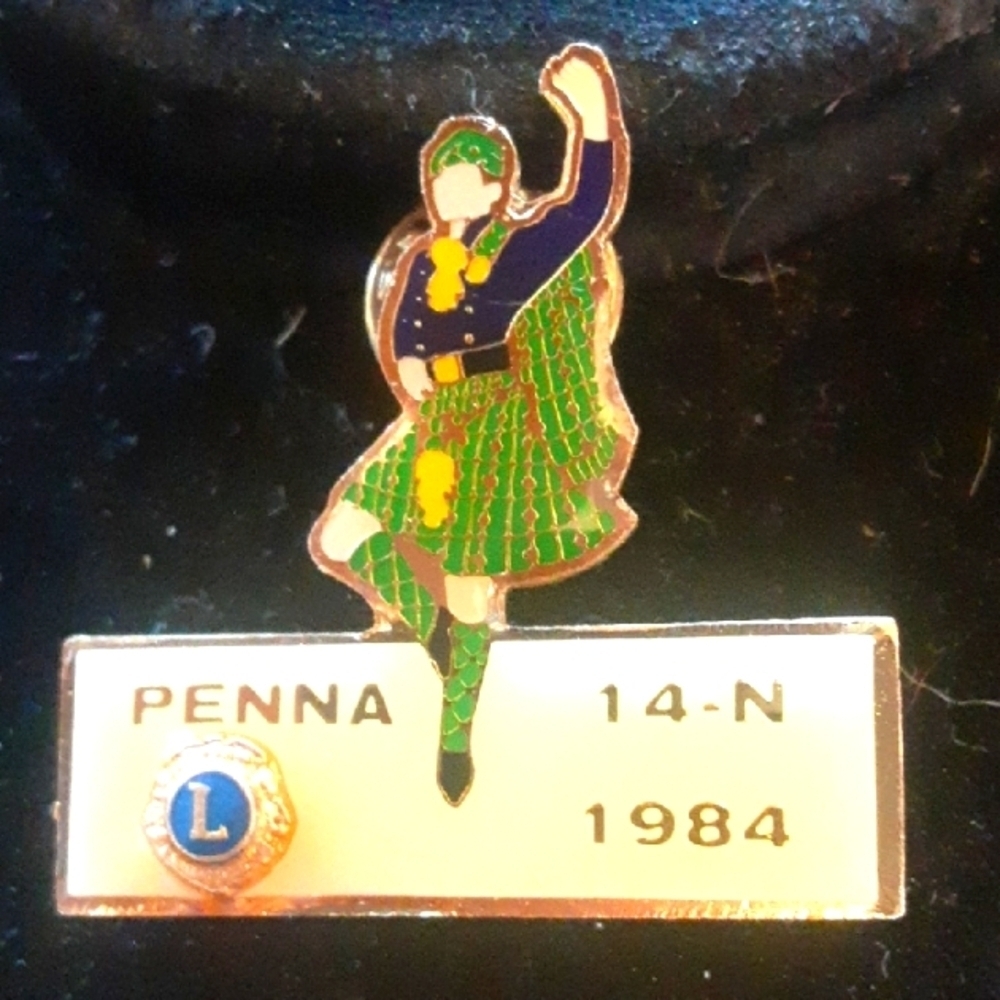 Vintage Scottish Dancer Pin, Lions Club
